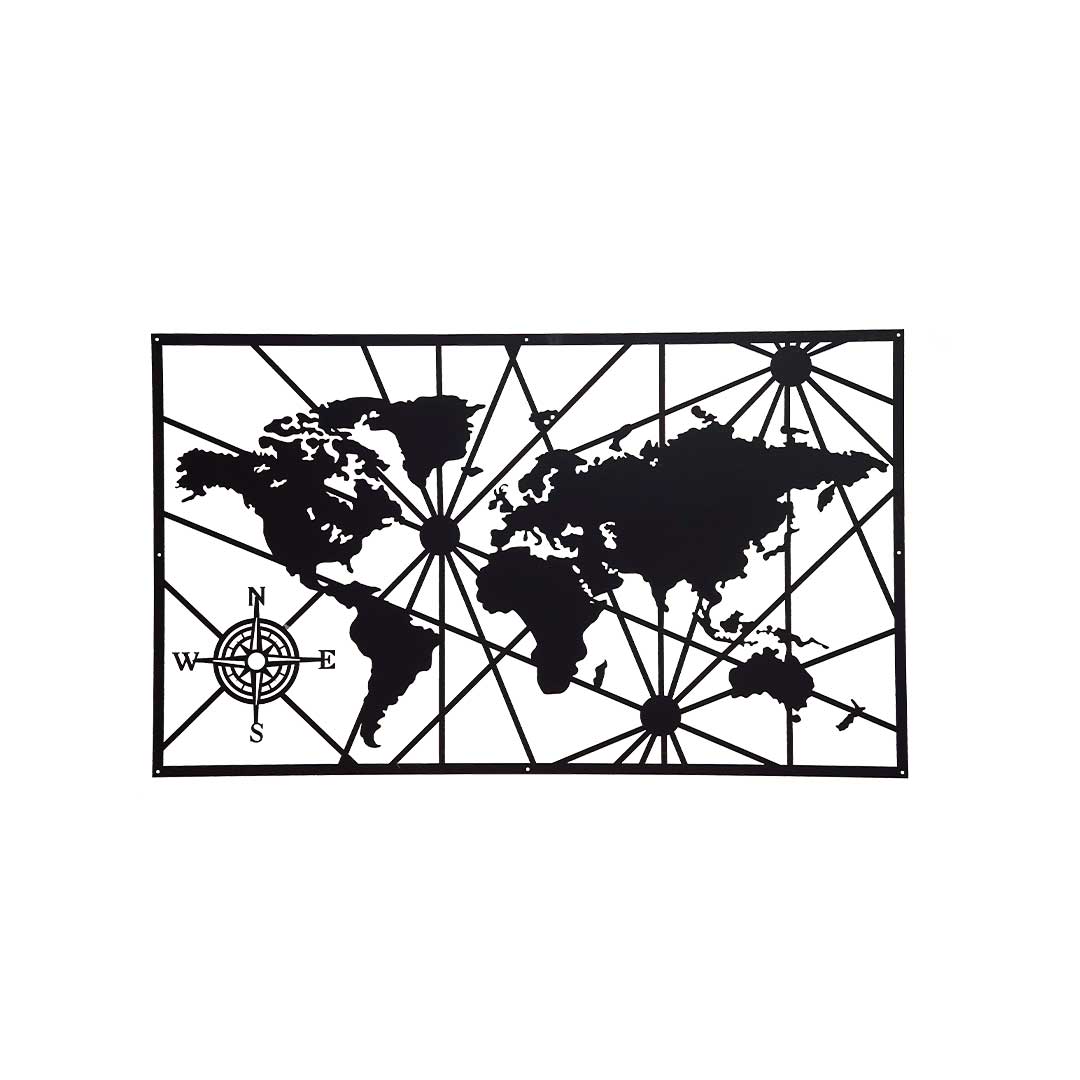 World Map Metal Wall Decor