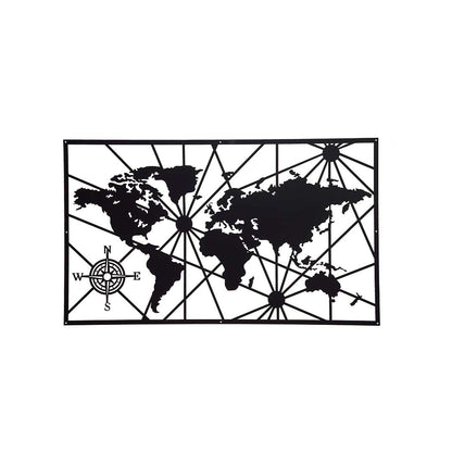 World Map Metal Wall Decor