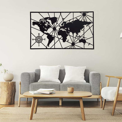 World Map Metal Wall Decor